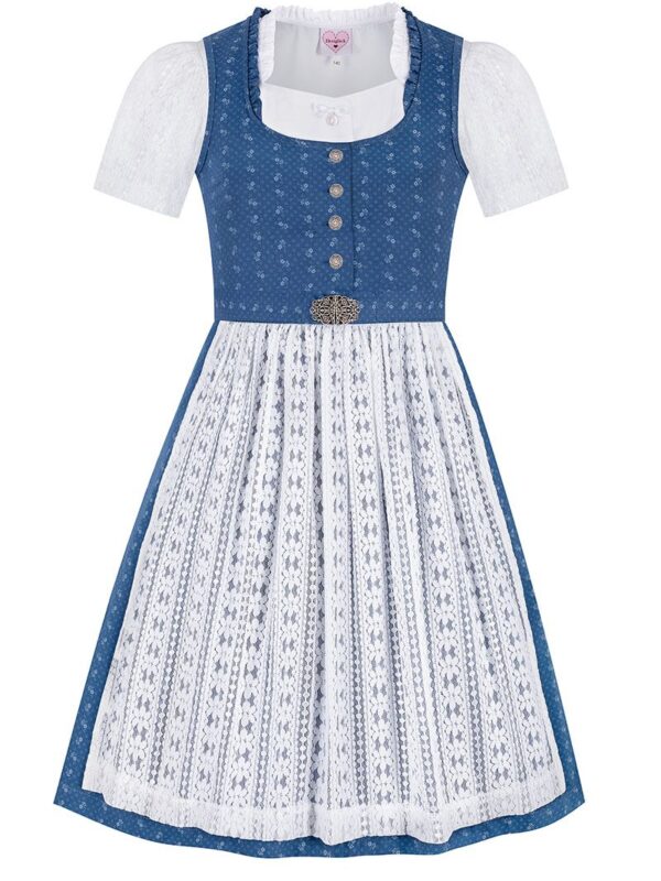 Kinder Dirndl blau weiß Mina 014804 ~ 116