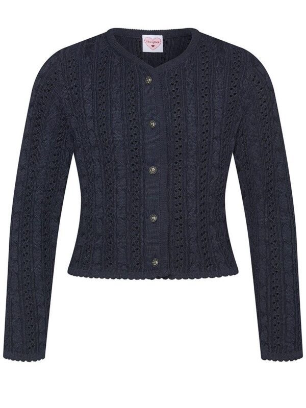 Mädchen Trachten Strickjacke dunkelblau Modell: Lilly 009522 ~ 152