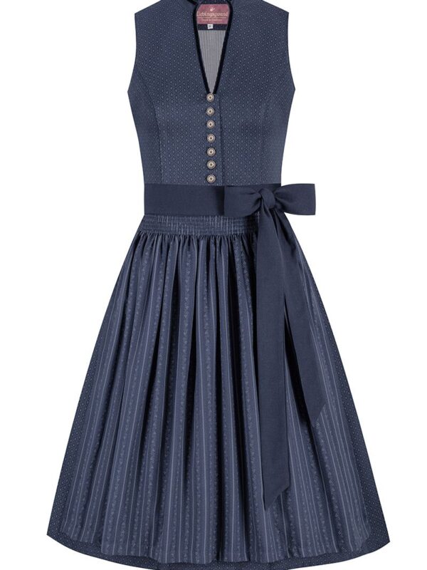 Midi Dirndl 65 cm nachtblau gemustert Ella 014821 ~ 34