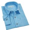 Kinder Trachtenhemd langarm blau kariert 003545 ~ 80