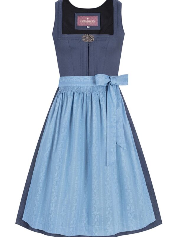 Midi Dirndl 65 cm dunkelblau hellblau Amalia 015429 ~ 36