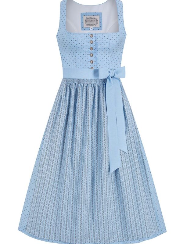 Dirndl lang 85 cm hellblau gemustert Sophie 014668 ~ 42