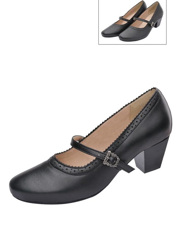 Pumps schwarz mit Riemchen 005398 ~ 38
