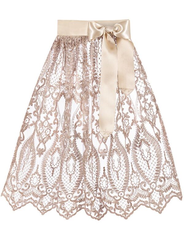 Dirndlschürze Spitze midi 65 cm taupe 016590 ~ XL