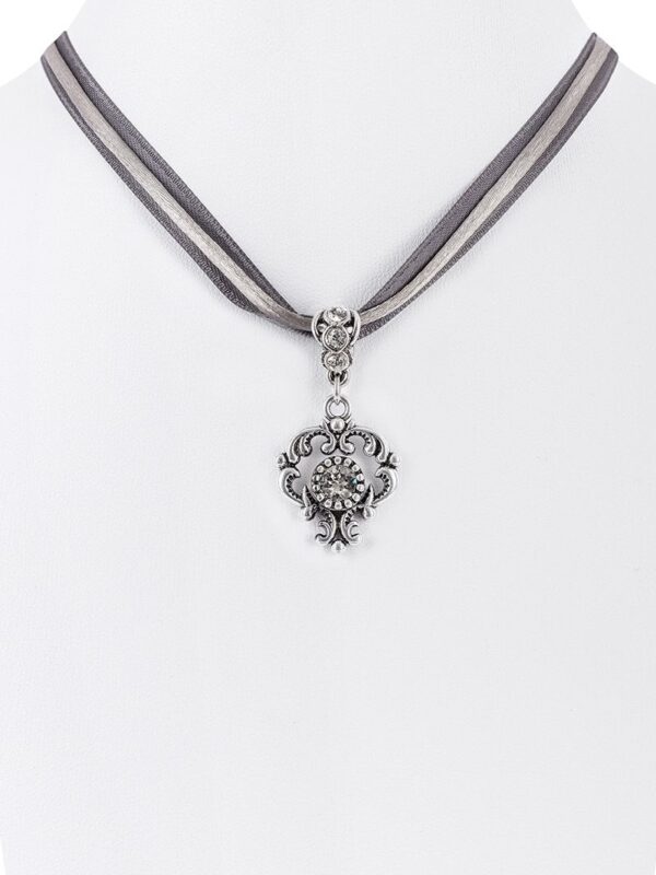 Collier mit Strass-Anhänger ~ grau