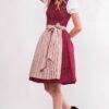Mini Dirndl 60 cm dunkelrot creme Valentina 009058 ~ 42