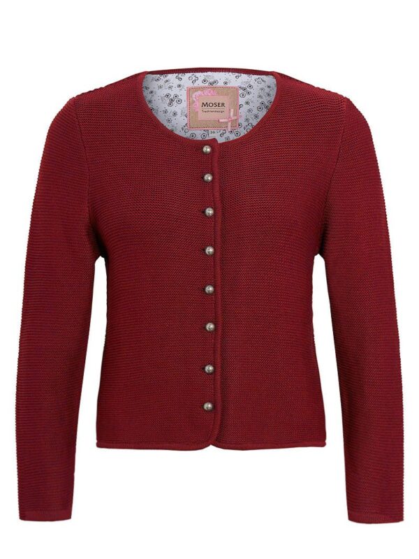 Trachten Strickjacke dunkelrot Franziska 014416 ~ 32