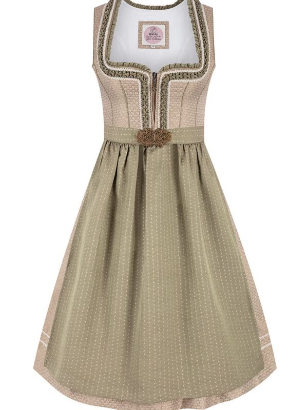 Midi Dirndl 65 cm taupe salbei Leni 015773 ~ 42
