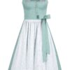 Dirndl lang 85 cm mint weiß Melinda 014669 ~ 40