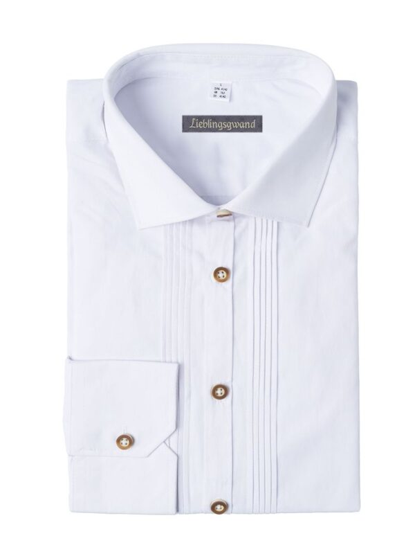 Trachtenhemd extralang weiß Lenz 002820 - slimfit ~ S (37/38)