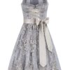 Midi Dirndl 65 cm silber grau Taina 012088 ~ 38
