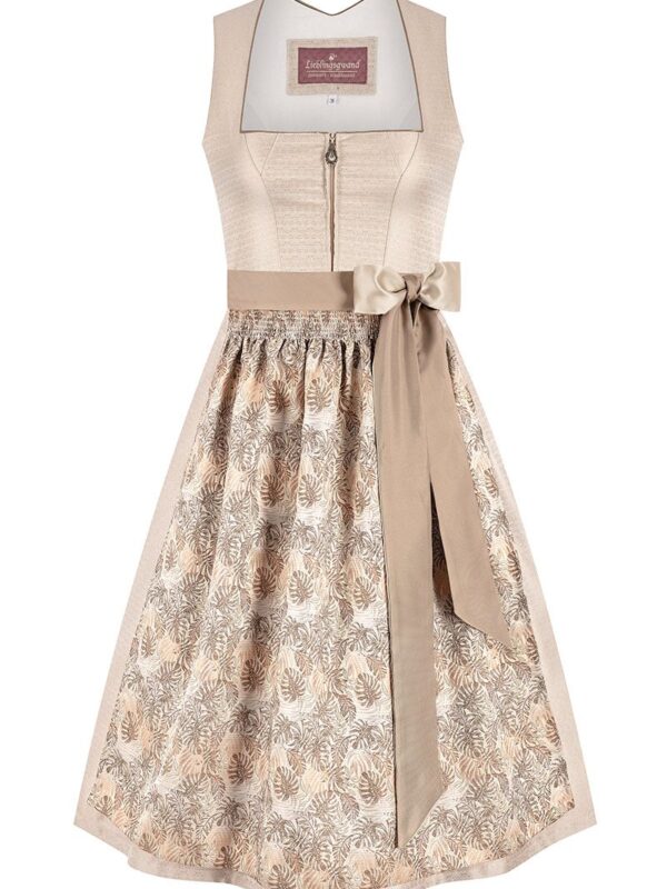 Midi Dirndl 70 cm creme taupe Annika 016169 ~ 44