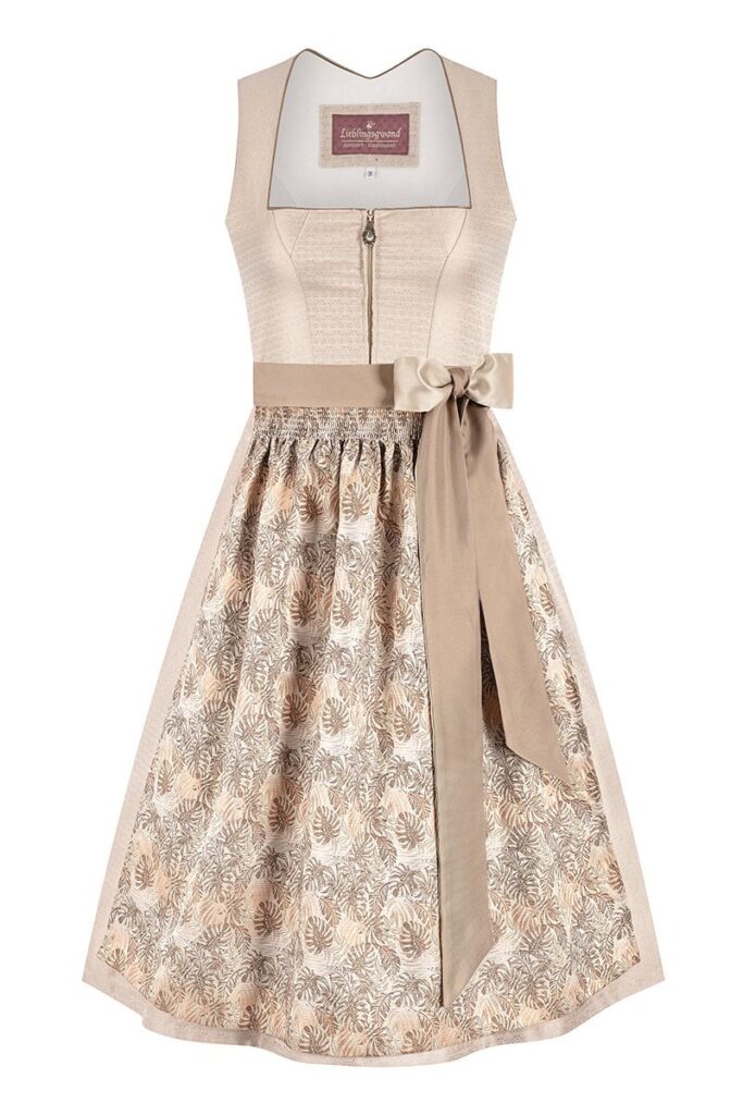 Midi Dirndl 70 cm creme taupe Annika 016169 ~ 44