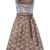 Mini Dirndl 60cm hellblau gepunktet taupe Stella 003177 ~ 32