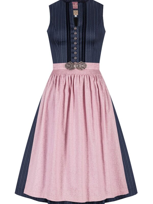 Midi Dirndl 65 cm dunkelblau altrosa Loretta 010397 - limitiert ~ 40